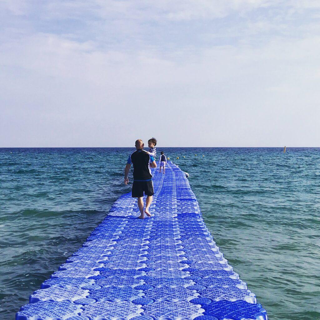 Best beaches in Zakynthos guide - Banana beach pontoon-My Travel Monkey