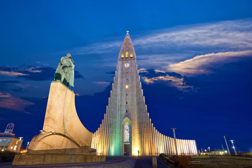 Hallgrímskirkja Church at night-Iceland-My Travel Monkey