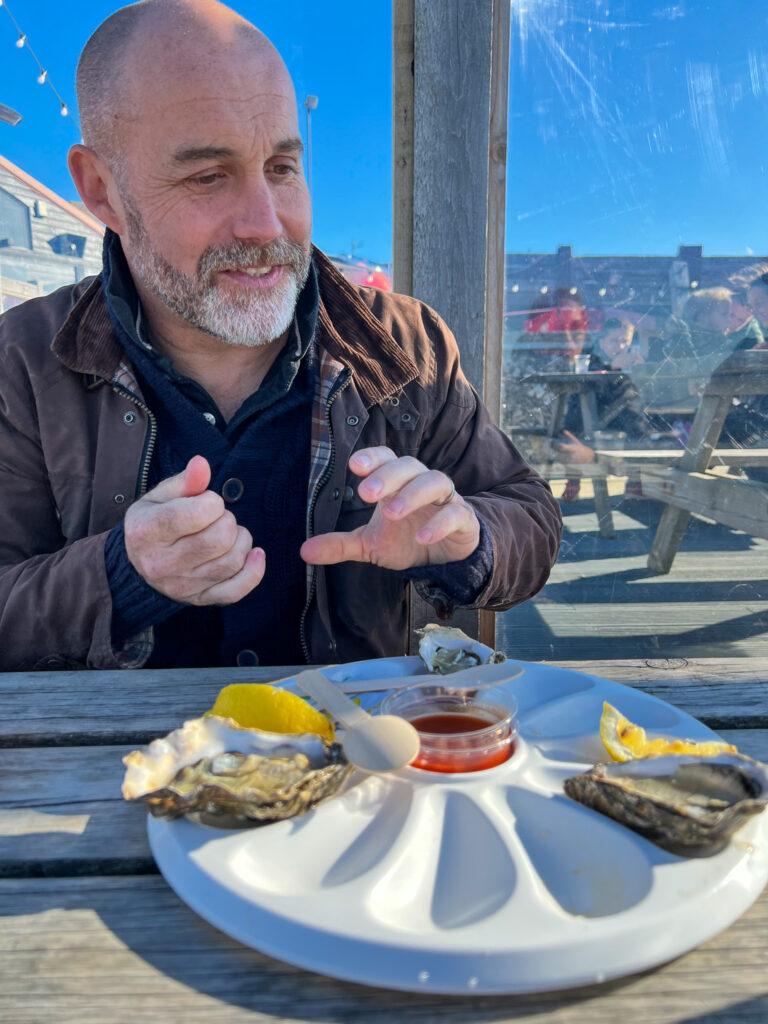 Eating oysters at Lobster Shack-Whitstable-My Travel Monkey