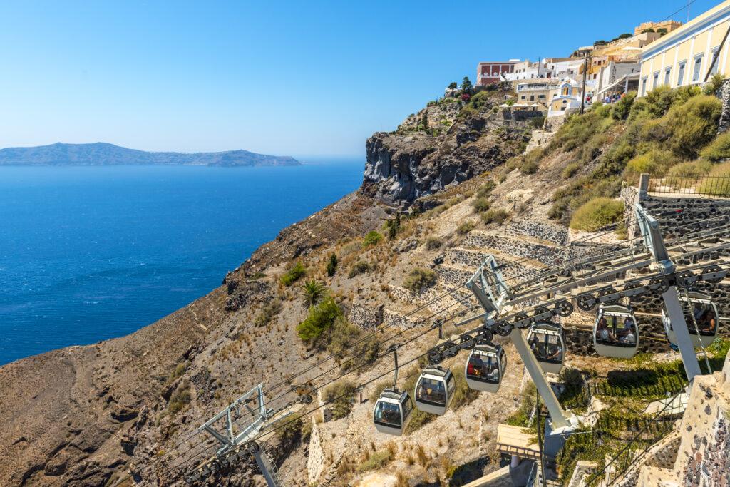 Fira cable car in Santorini-My Travel Monkey