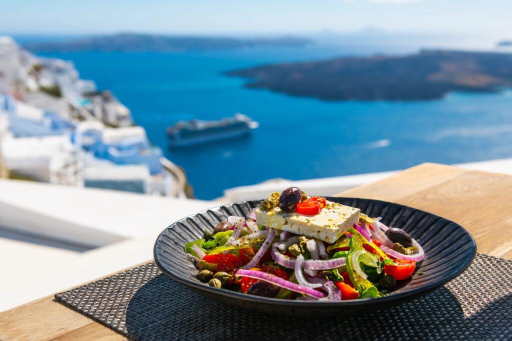 Delicious Greek salad in Santorini - My Travel Monkey