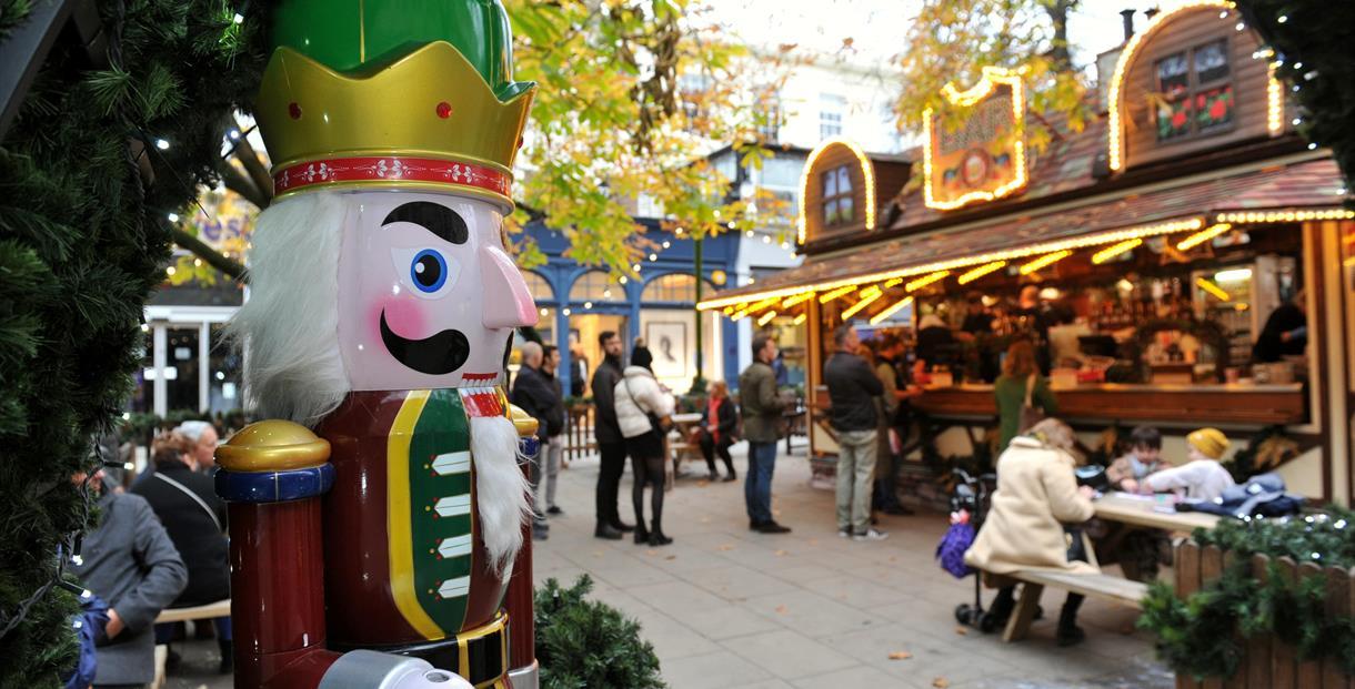 Stalls at Cheltenham Christmas market - My Travel Monkey