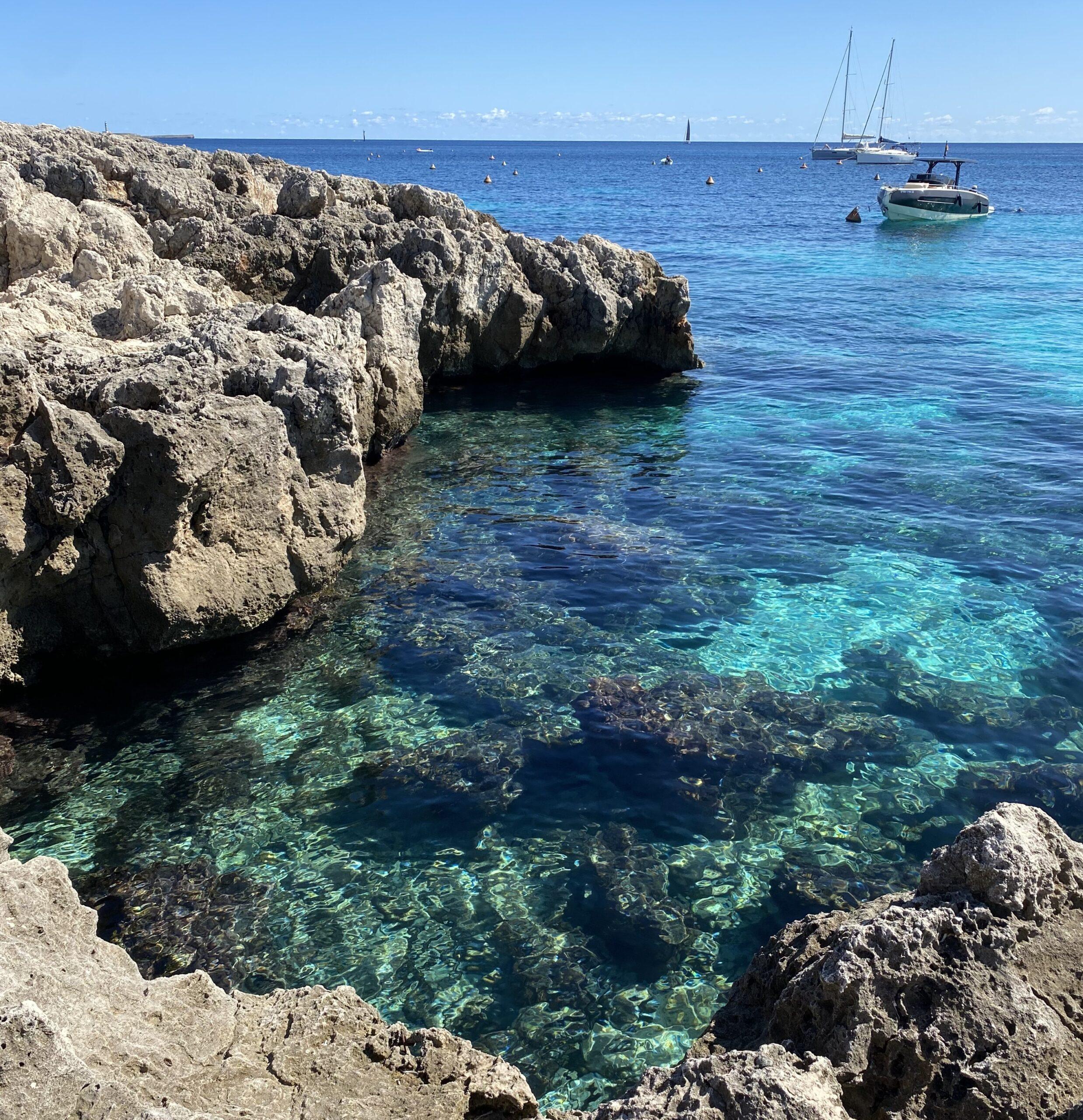 Rock pools at Playa Binibeca, Menorca
