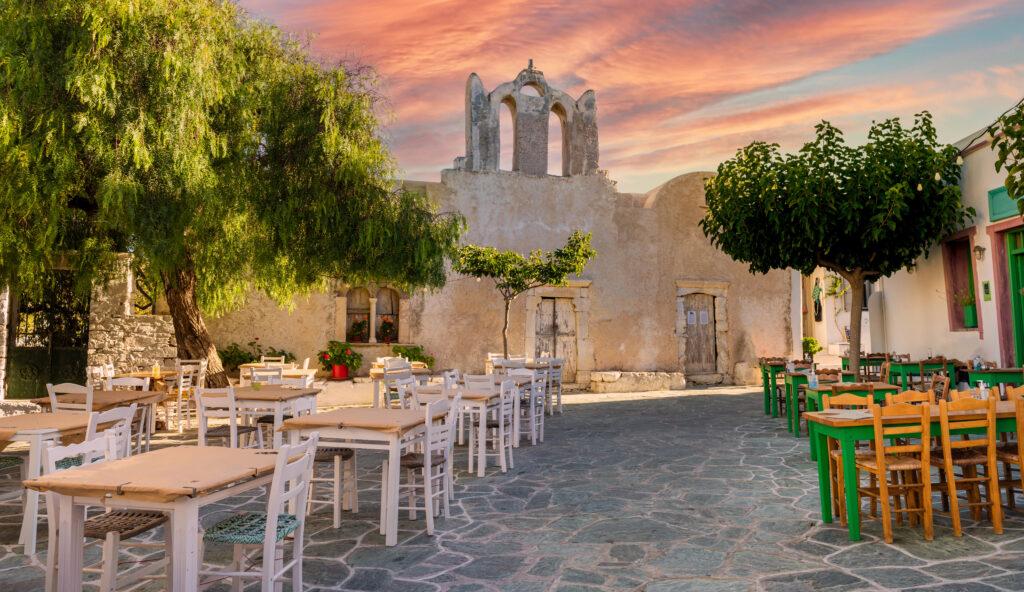 Folegandros Chora main square-My Travel Monkey