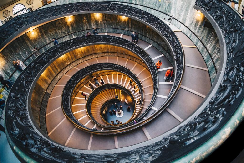 Staircase in Vatican Museums Rome - My Travel Monkey