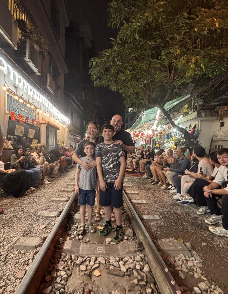Family at Train Street in Hanoi, Vietnam - My Travel Monkey