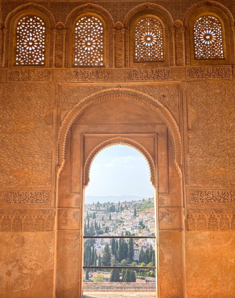 View through arch in Alhambra-Granada-My Travel Monkey