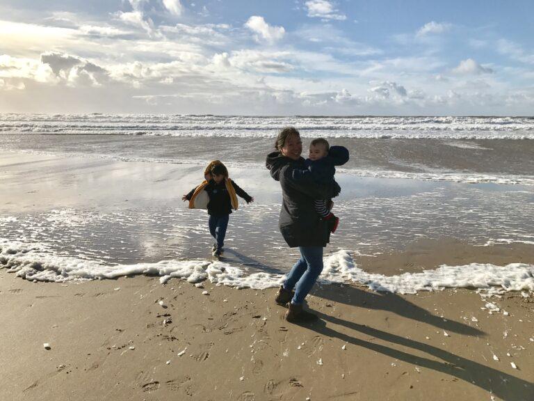 On Woolacombe Beach with my kids - Best beaches in Devon for families-My Travel Monkey