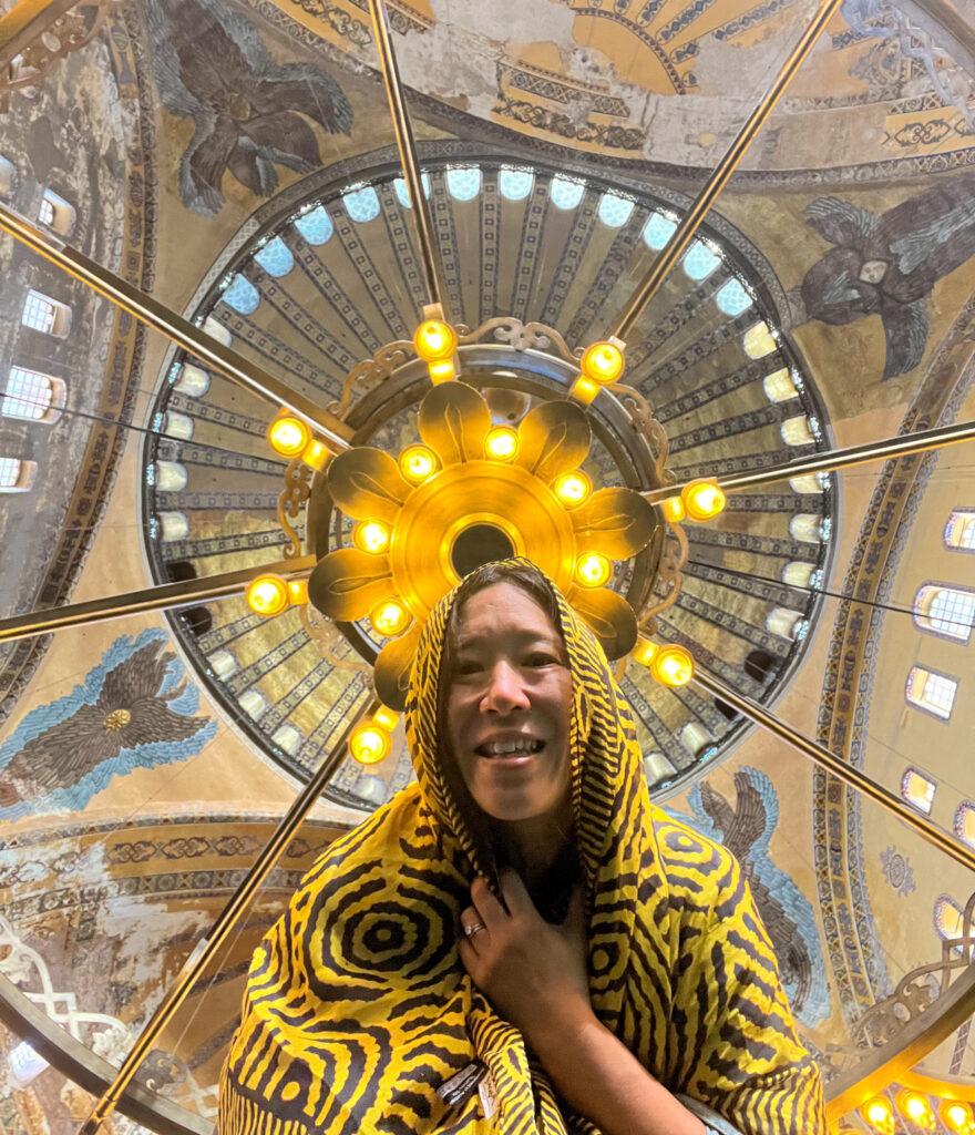Posing inside Hagia Sophia-3 day Istanbul itinerary guide-My Travel Monkey