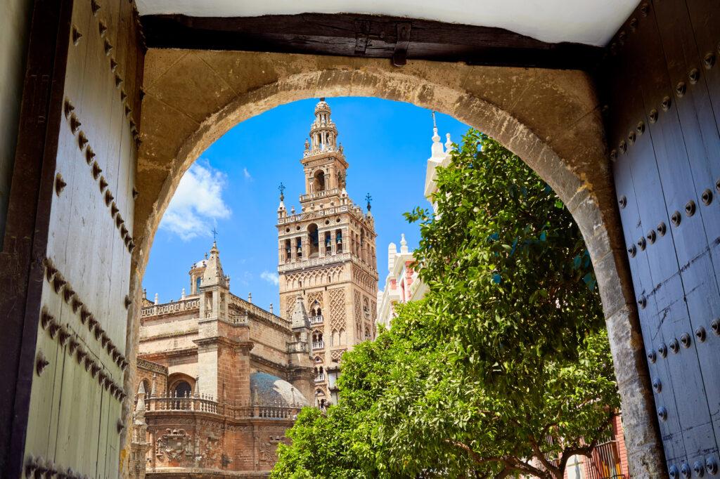 Where to stay in Seville guide-Seville cathedral Giralda tower from Alcazar-My Travel Monkey