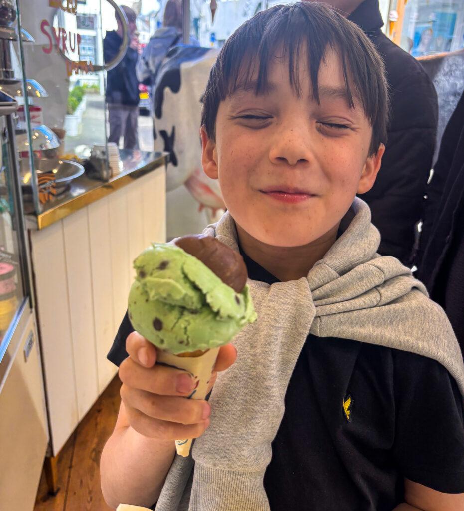 Enjoying Cornish ice cream-My Travel Monkey