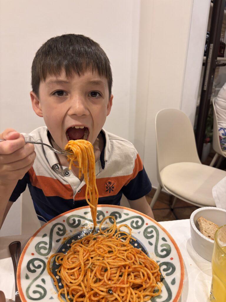 Eating spaghetti in Liola-Taormina-My Travel Monkey