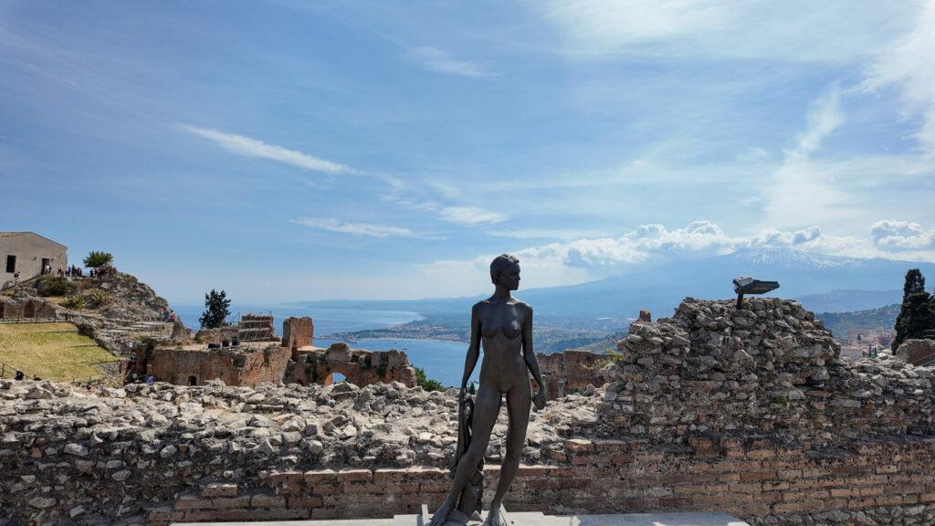 Female David sculpture by Jago at Greek Theatre-Taormina-My Travel Monkey